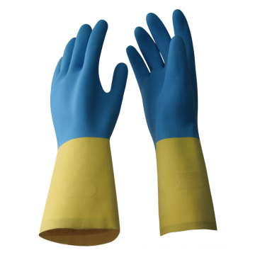 NMSAFETY industrielle blaue und gelbe Neopren und Latex Handschuhe für die Arbeit